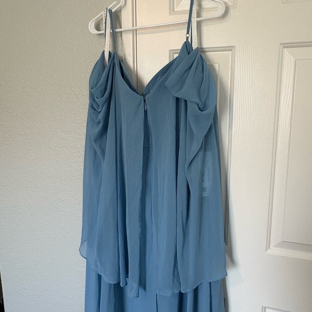 Azazie Cienna bridesmaid/formal dress. Size 16 “steel blue” color. New with tags - Picture 7 of 8
